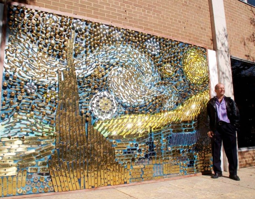 Starry Night Door Knob Mural