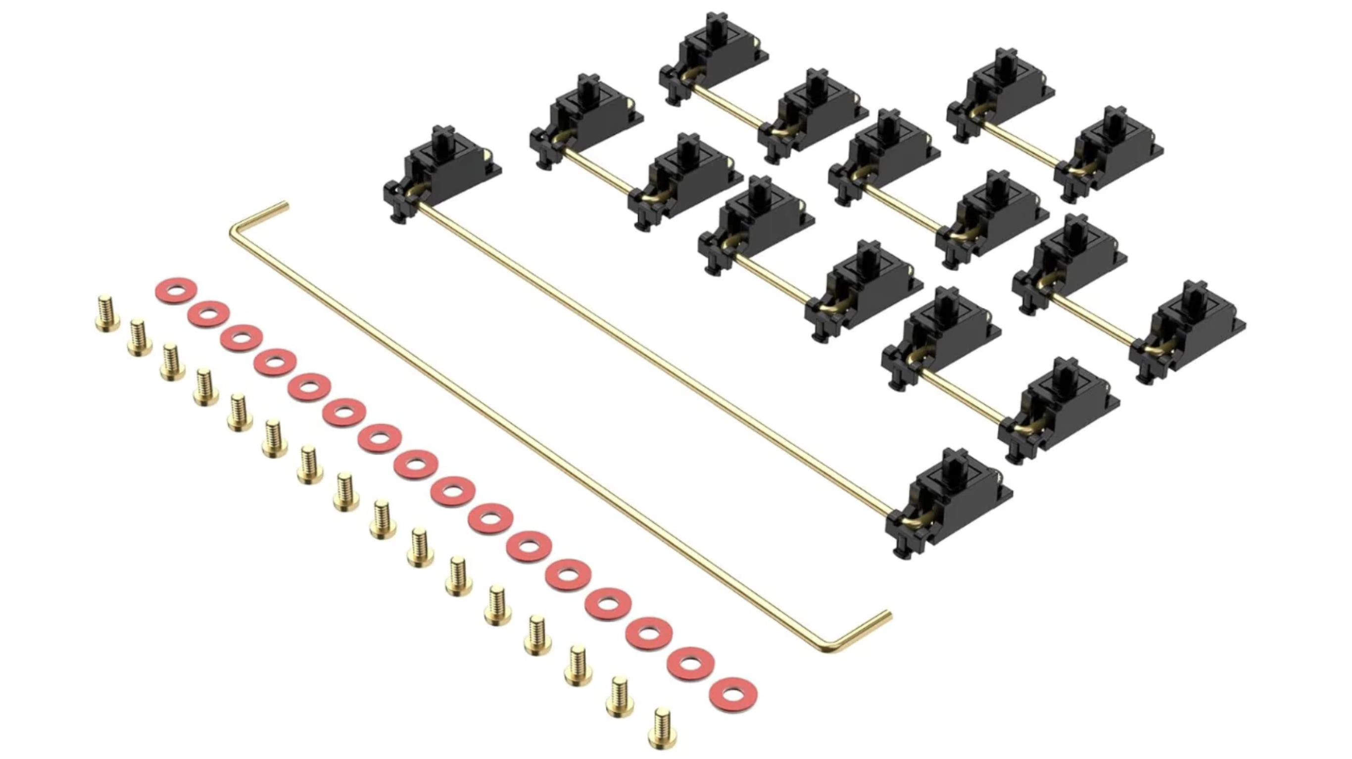 Keyboard stabilizers ready for installation